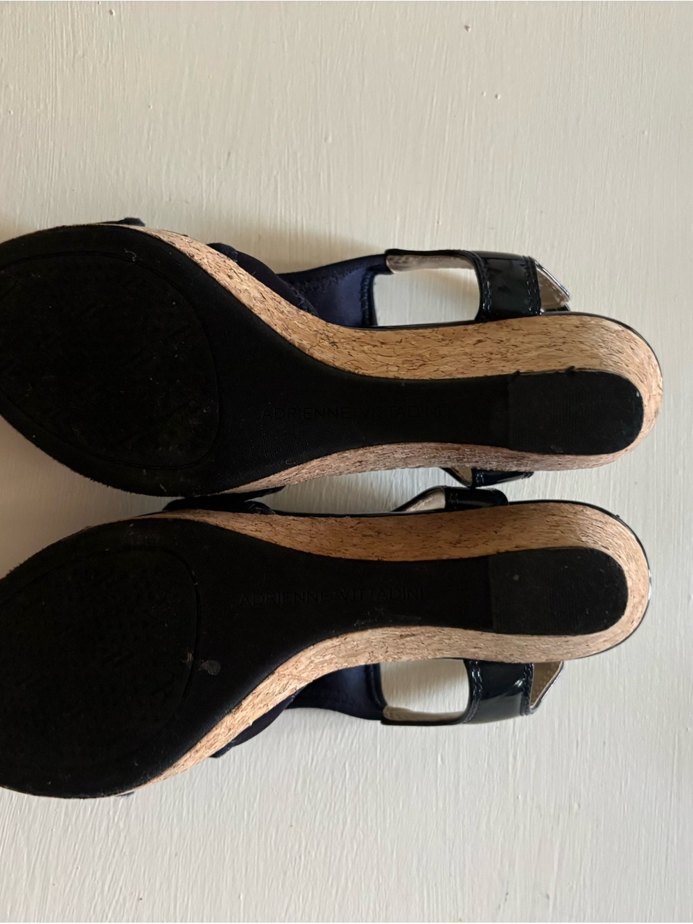 Donald J. Pliner Navy Cork Wedge Sandals - Picture 2 of 3